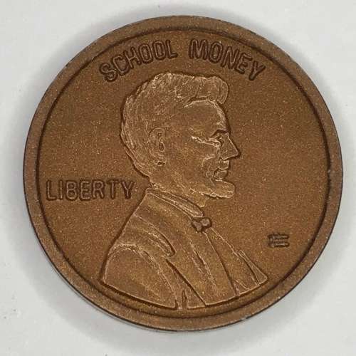 USA School money one cent plastic coin