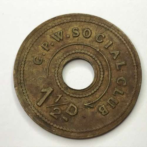 G.P.W. Social Club 1 and a half token