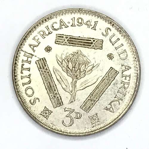 1941 SA Union 3 Pence - uncirculated