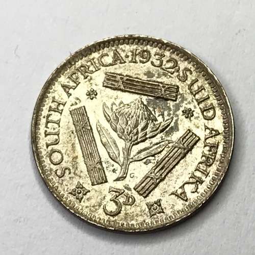 1932 SA Union Tickey 3d - Uncirculated