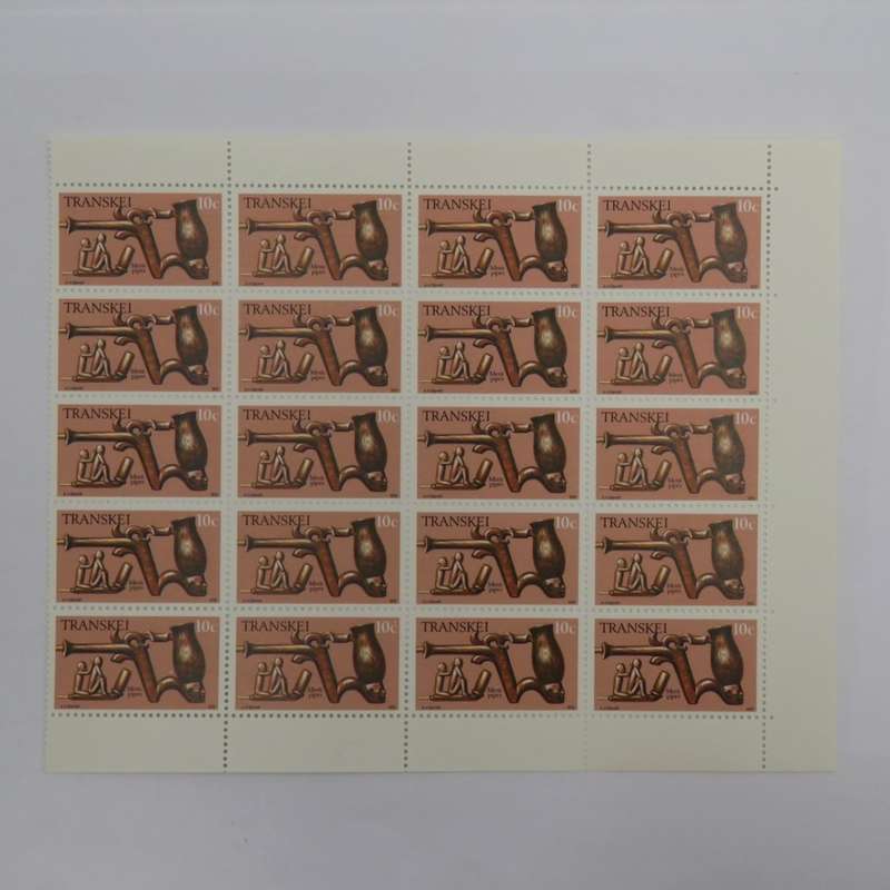 Transkei - SACC 33-36 - Mint Blocks of 20 Stamps - Carved Pipes - as per scan