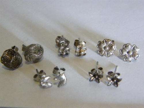 5 Pairs of silver earrings - as per scan