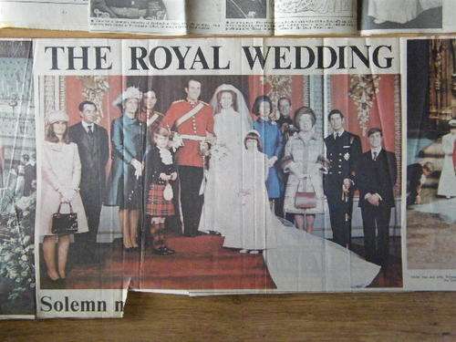 Newspaper clippings, booklet and Daily express of the Wedding of Anne and Mark - Decmarkdown