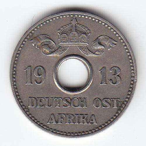 1913 J German East Africa 5 Heller ****@ Crazy R1 Start****