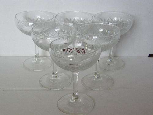 Set of 6 Vintage handcut crystal glasses