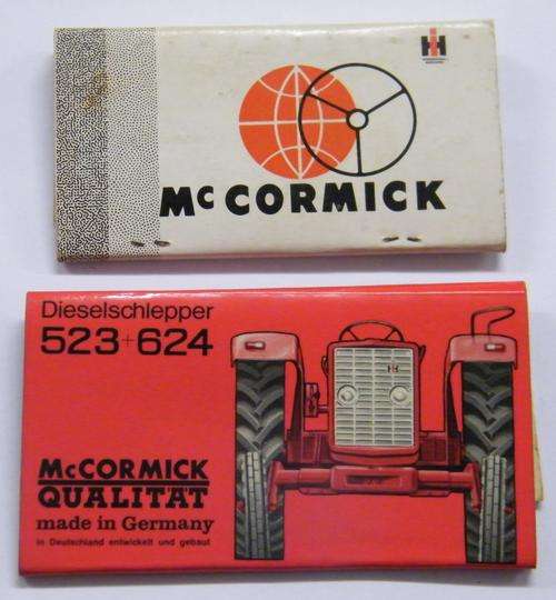 2 Different large McCormick tractors matchboxes as per photo