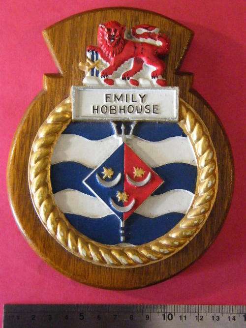 Aluminium ships plaque for Submarine ''Emily Hobhouse''