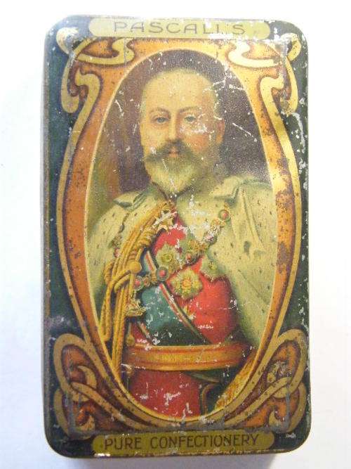 Pascall's sweets tin - over 100 years old - with King Edward 7