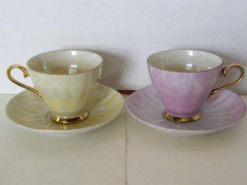 Pair of Princess glazed cups and saucers
