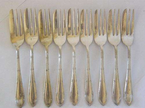 Lot of 8 Silver Plated Cake Forks - EPNS Plus 1 Extra - as per photo