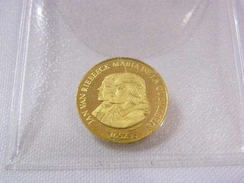 Jan & Maria van Riebeeck 1/20th Oz Gold Coin - Perfect Condition - as per photo