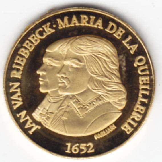 Jan & Maria van Riebeeck 1/20th Oz Gold Coin - Perfect Condition - as per photo