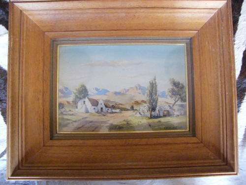 Original Gabriel de Jongh watercolour painting - artwork size 32.5cm x 21.5cm - frame 52cm x 42cm
