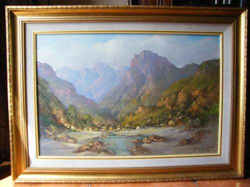 Original Gabriel de Jongh oil painting - Artwork size 90cm x 60cm - frame size 114cm x 84cm