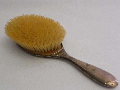 Silver & Wood Hair Brush - No Hallmarks but tests as silver - as per photo