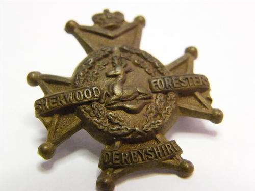 Sherwood Foresters Derbyshire Badge - Victorian - as per photo