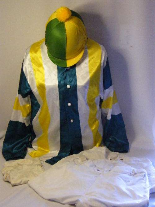 Jockey Clothing & Helmet used in the movie " Racing Stripes " - as per photo