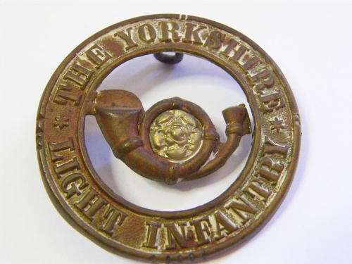 The Yorkshire Light Infantry Center Helmet Plate Badge - Only 2 Lugs remaining - as per photo