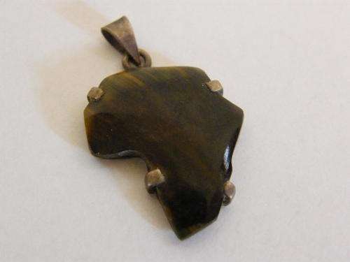 Silver & Tigers's Eye Africa Pendant - as per photo