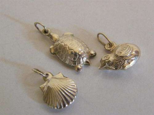 Lot of 3 Silver Charm Pendants - as per photo
