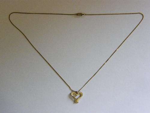 Gold Colour Necklace with Enameled Heart Pendant - @ CRAZY R1 start