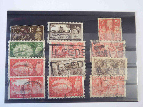 Lot of 12 higher value British stamps - as per photo