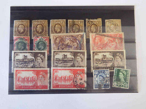 Lot of 17 British stamps - Higher values as per photo