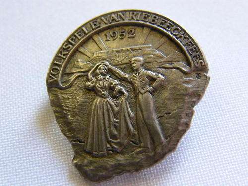 1952 Volkspele van Riebeeckfees Sterling Silver Badge - as per photo