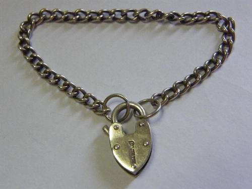 Silver Bracelet with Sterling Silver Lock