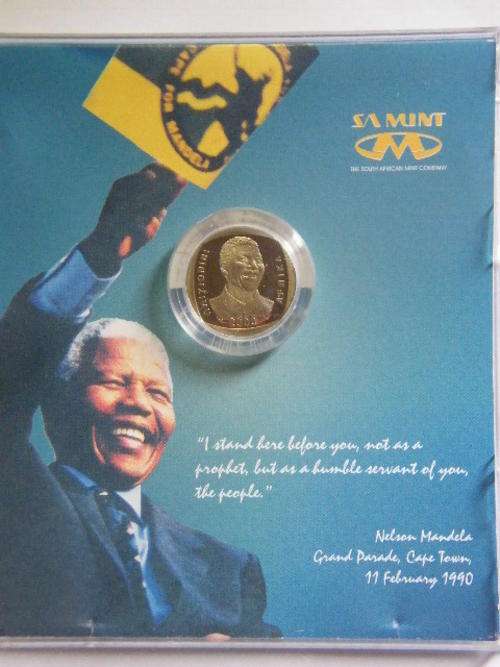 2000 Mandela R5 Proof Coin in CD Cover - Cover is damaged @ Crazy R1 Start - as per photo