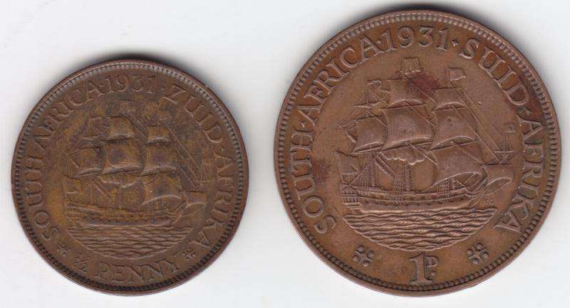 1931 Half Penny & Penny - as per photo