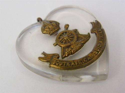 South Africa Heavy Artillery Sweetheart Pendant - as per photo