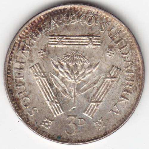 SAU Silver 1940 Three Pence - AU - as per photo