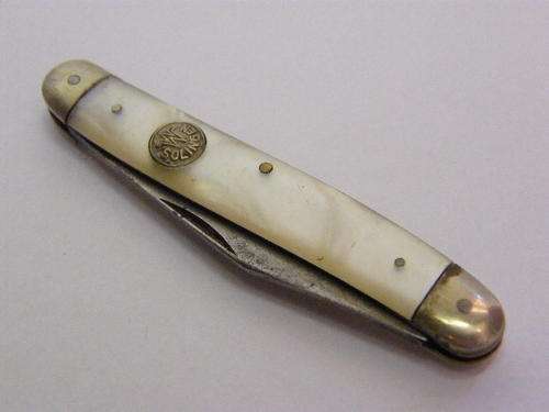 Vintage Solingen Germany Pocket Knife with Mother-of-Pearl Handle - as per photo