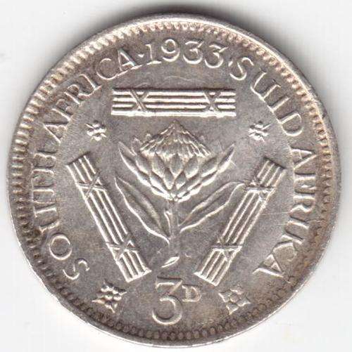 1933 Tickey 3d Uncirculated - as per photo