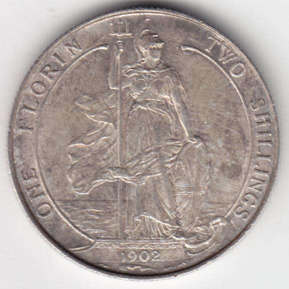1902 Great Britain Florin ( 2 Shilling ) AU + or better - as per photo