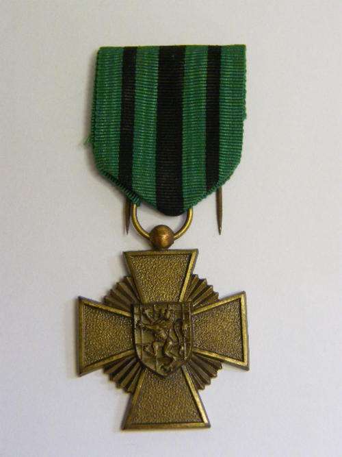 Belgium Escapee`s Cross with Dark Green Ribbon - as per photo