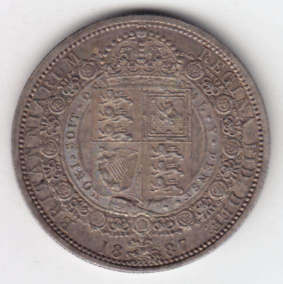 1887 Great Britain Half Crown, AU + - as per photo