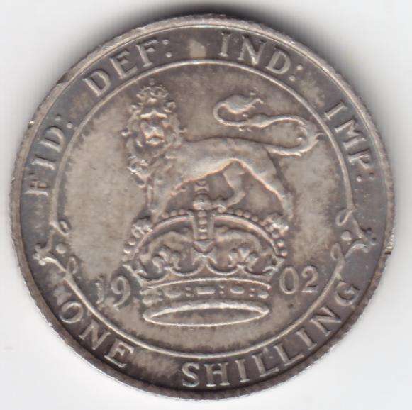 1902 Great Britain One Shilling - Excellent - as per photo