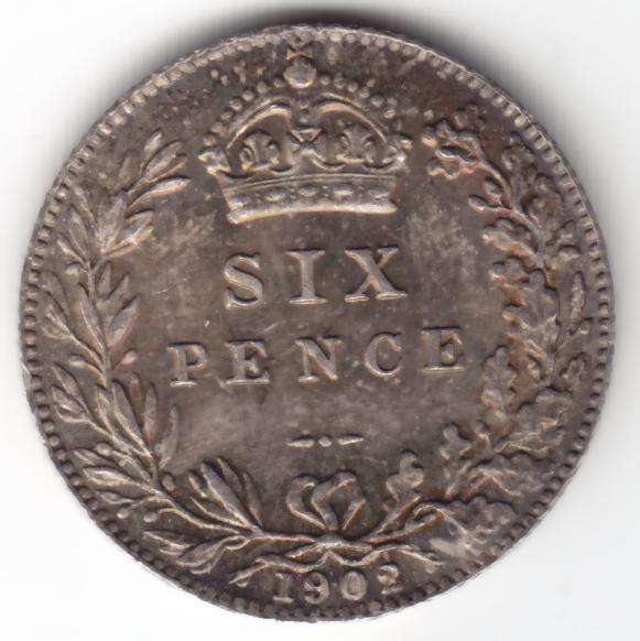 1902 Great Britain Sixpence - Excellent Coin - as per photo