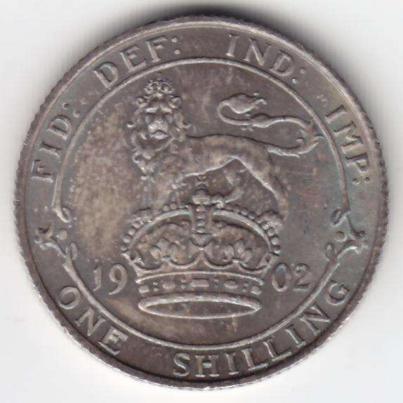 1902 Great Britain One Shilling, Top Coin - as per photo