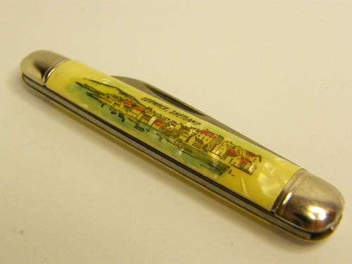 Vintage Richards Pocket Knife with Picture of Lerwick, Shetland - as per photo