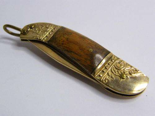 Vintage Brass Pocket Knife - as per photo