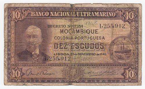 Mozambique 10 Escudos Banknote 175 Issue - @ CRAZY R1 start