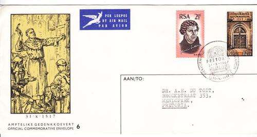 RSA FDC no 6 - Church Reformation 450 years - as per photo