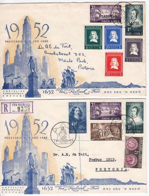 1952 - Lot of 7 Different Van Riebeeck Festival Covers - as per photo