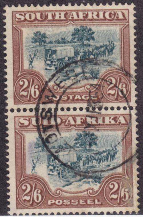 SA Union 4th Series 2/6 d Vertical Pair - as per scan