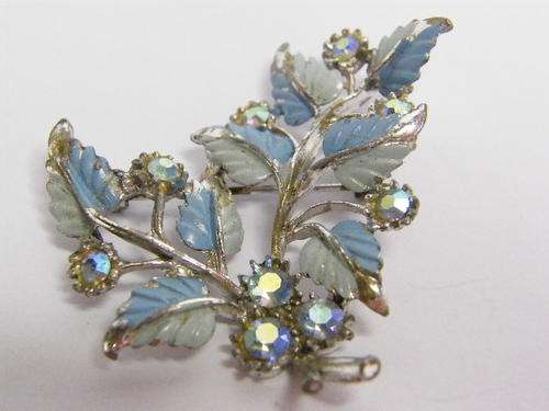 Vintage Fashion Brooch, Lead & Rhinestones - as per photo