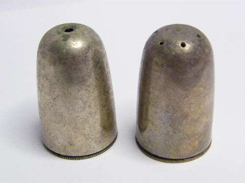 Pair of Silver Plated Salt and Pepper Holders - as per photo
