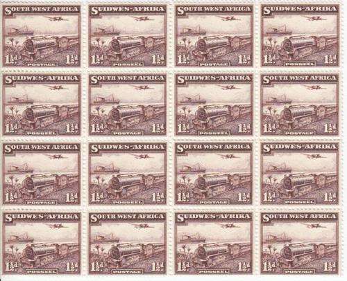 SWA - SACC 123 unhinged mint block of 16 - as per scan